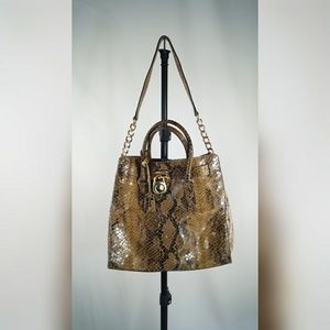 Michael Kors Faux Snakeskin Shoulder Bag